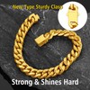 Cuban Link Bracelet for Mens Gold Plated Stainless Steel Bracelets