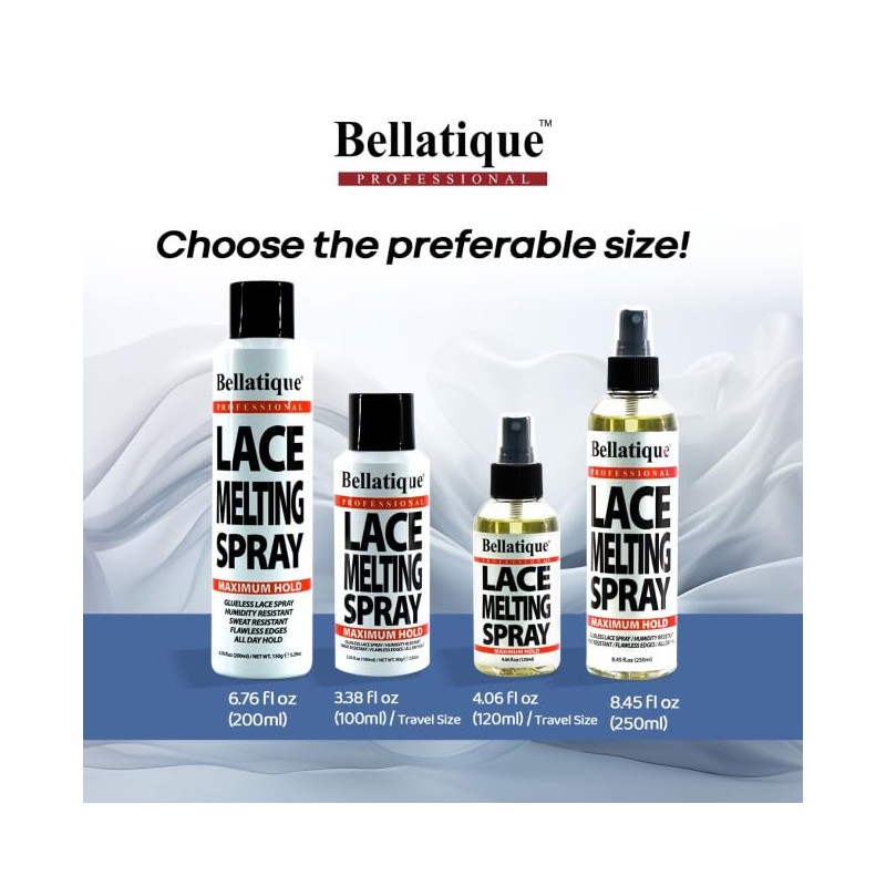 Bellatique Lace Melting Spray (3.38 oz) - Maximum Hold. Flawless