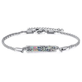 VENACOLY Abalone Bracelet S925 Sterling Silver Claddagh / Mountain / Tree of Life, One size, Sterling Silver, No Gemstone