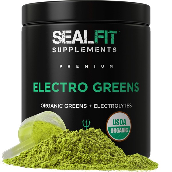SEALFIT ElectroGreens - USDA Organic Greens Superfood + Electrolytes Powder.