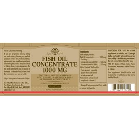 SOLGAR Solgar Fish Oil Concentrate 1000 mg Softgels - Pack of 120 - Supports Normal Functioning of Heart, Brain Function and Vision - Daily Wellbeing - Gluten Free