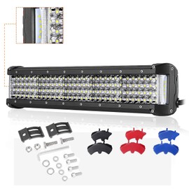 Auto Power Plus LED Light Bar 15 Inch, 390W Side Shooter Led Lights Quad Row Led Driving Light Spot Beam Off Road Led Work Light Waterproof Fog Light for Offroad Truck Car ATV UTV Boat
