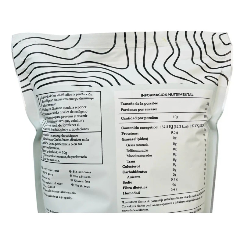 Colágeno Hidrolizado Sin Azúcar Bolsa 500g + Vaso