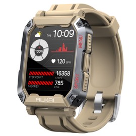 ALKAI Smart Watch Rugged and Military with 5ATM Waterproof Bluetooth Call(Answer/Dial Calls) AI Assistant, Long-Lasting Battery Life, Multiple Sports Tracking, Health Monitoring, 2.02'' HD Display