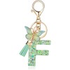 Frundoo Key Chain Letter Keyring Girl Keyring with Initial Letter