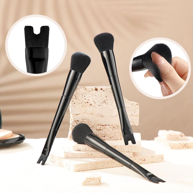 Nose Contour U-Shaped Makeup Brush - 2-in-1 Dual Ended, Precision