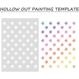 Plantillas de Dibujo Reutilizables de Estrellas de 5 Puntas en Pp Blanco, Diseño Delicado y Portátil para Manualidades y Scrapbooking