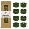 Green Tea Lights Candles Set of 24, Cedar Scented Long