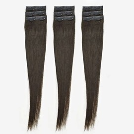 45cm long hair wig human hair brown straight hair 9 pieces (WFLOC4V) / 45cm 긴머리 가발 인모 브라운 생머리 헤어피스 9개 (WFLOC4V)