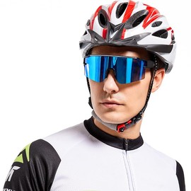 FMY Polarized Sports Sunglasses for Men Women with 3 Interchangeable Lenses,UV Protection MTB Baseball Cycling Glasses