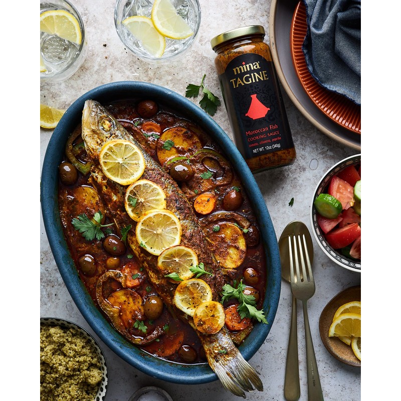 Mina Tagine Moroccan Fish Simmer Sauce Sauce, 12 oz -