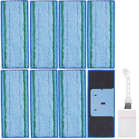 EATBALE 8 Pack Mop Pad Accessories for iRobot Braava Jet m6 Series Ultimate Robot Mop Washable and Reusable Microfiber Robot Wet Mopping Cloths Replacement Parts with 1PCS Cleaning Brush/Laundry Bag