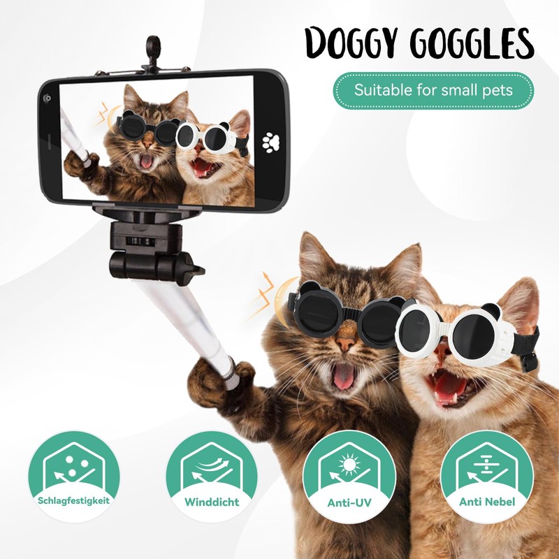 Billionchains Dog Goggles for Small Breed UV/Wind/Dust Protection Puppy Sunglasses