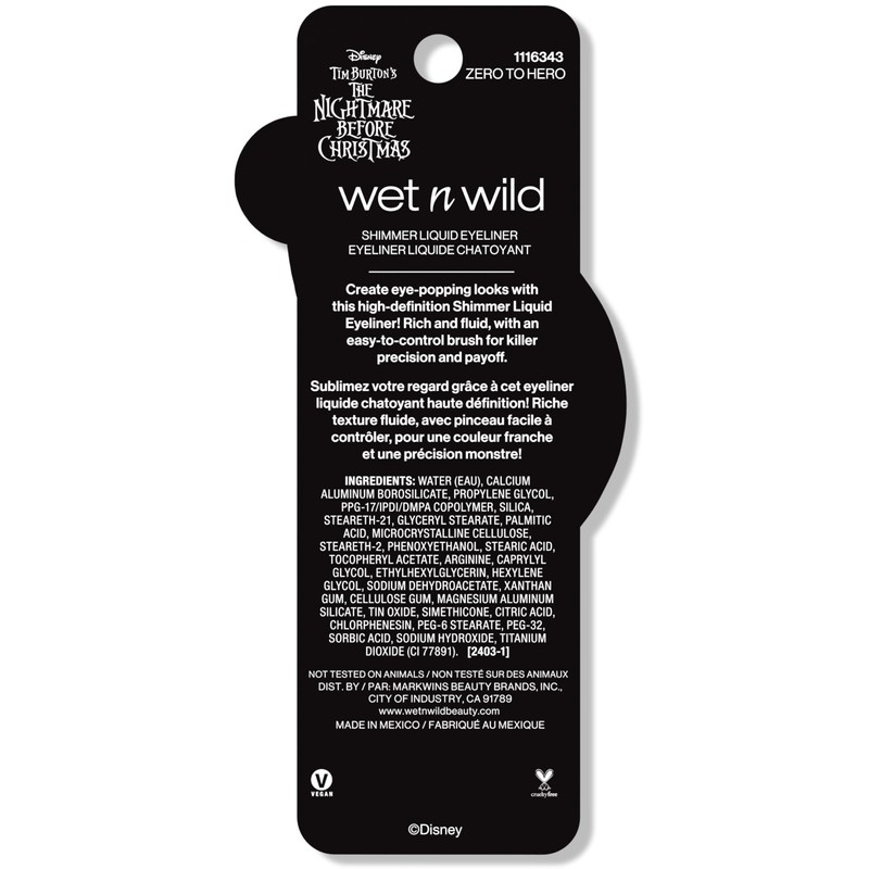 wet n wild Nightmare Before Christmas Liquid Eyeliner, Buildable Semi-Sheer