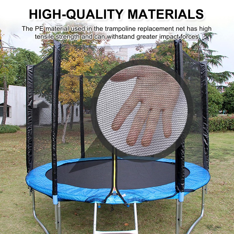 SUOGROLI Trampoline Safety Net, 4/4.6/5/6/8/10/12/13/14/16FT Garden Trampoline Replacement Net, Kids