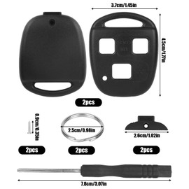 2 Sets Key Fob Cover, 3-Button Car Key Shell Case with Keyring for RX350 RX330 RX300 RX400h RX450h ES300 ES330 GS300 GS400 GS430 GX470 IS300 IS330 LS400 LS430 LX470 SC430