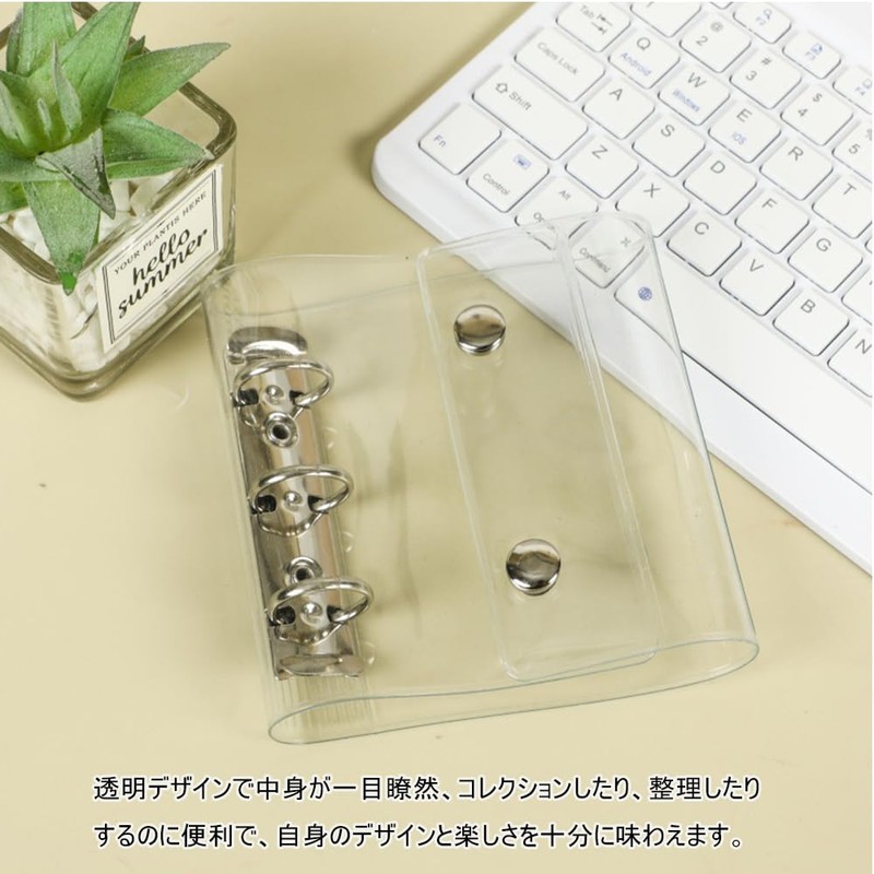 DFsucces Sealing Book, 3-Hole, A8 Size, Transparent Seal, Binder, Mount,