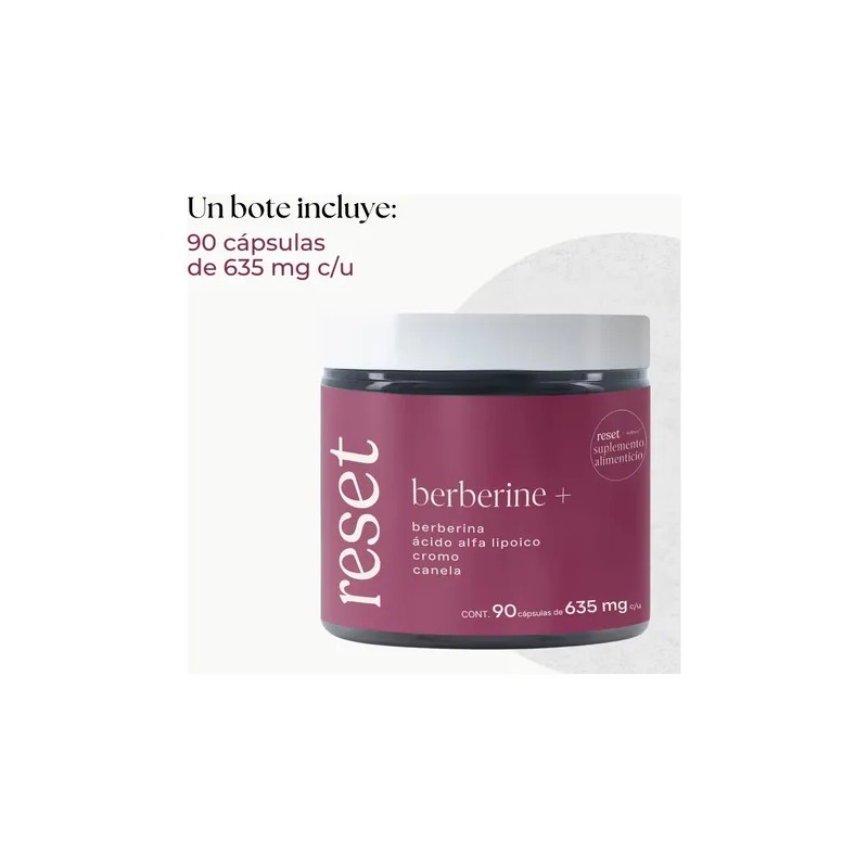 Reset Suplemento Berberina + Ácido Alfa Lipoico Cromo Canela 90