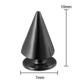 Vogueing Tool Spikes Punk, 100PCS Metal Spikes Studs Punk Spikes Rivet Black Craft Cool Punk for DIY Bags Leather Bracelets Clothing Shoes etc