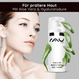 RAU Cosmetics Bakuchiol Face Mask 50 ml - Anti-Ageing Mask for Mature & Sensitive Skin - Vegan Retinol Alternative with Hyaluronic Acid, Aloe Vera & Vitamin E - Firming Moisturiser