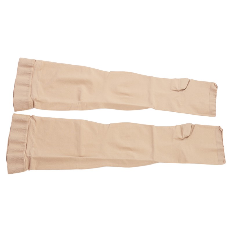 3XL Beige Open Toe Compression Stockings Thigh High 23‑32mmHg Toeless