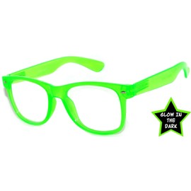 OWL 80's Glow in the Dark Glases Vintage Nerdy Style Green