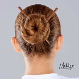 Carved Wooden Hair Sticks Set, Traditional Hair Chopsticks, 7 inches, 2 Pack, Vintage Style (Natural)