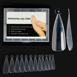 NMKL38 Dual Nail Forms Acrylic Nail System UV Gel Nail Mold Full Cover Fasle Nail Tips (03 Type)