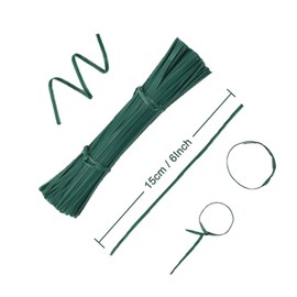 POYEE 8" 20cm Garden Twist Ties Plastic Garden Plant Support Cable Cord Ties (100, Green)