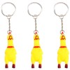 LIOOBO 3pcs Gagar Chicken Shouting Chicken Keychain Screaming Chicken Surprise
