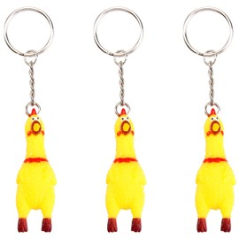 LIOOBO 3pcs Gagar Chicken Shouting Chicken Keychain Screaming Chicken Surprise Chicken Mini Chicken Screaming Chicken Keychain Bird Ring