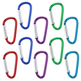 10 Pack Carabiner Clips, Large D Ring Aluminum Alloy Carabiner Hooks with Spring Gate, Lightweight Keychain Clips for Backpack, Camping, Hiking, Fishing, Travel and Outdoor Gear Accessories