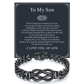 Richsteel Timeless Infinity Knot Bracelet for Him – 9mm Cuban Link Chain, Rust-Proof & Comfort Fit, Ideal Gift for Loved Ones