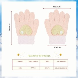 ALLY-MAGIC Kids Gloves, Winter Warm Gloves Knit Gloves Stretchy Kids Mittens, Full Finger Gloves for Kids, Fluffy Warm Kids Knit Gloves for Boys and Girls Y9AXPSST (Pink, 3-6 Years)