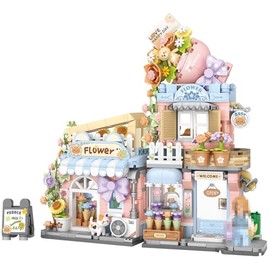 MEIEST Mini City Shop Street View - Juego de modelos de bloques de construcción, simulación de animales, colección de arquitectura, partículas, constr