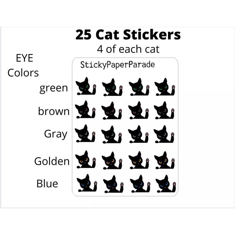 Homemade Cat Planner Stickers #100  / Planner Stickers  / Journal Stickers