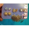 Claire's Six Pairs Of Claire's Rhinestone Stud Gold Hands Eyes