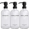 Clear Shampoo and Conditioner Dispenser Set by Brighter Barns -