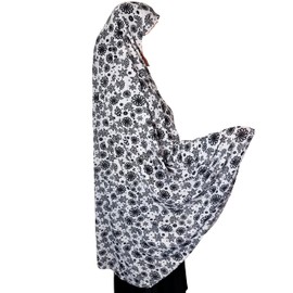 Yaqeen XL Khimar Long Hijab for Muslimah One Piece Stretchy Headscarf Lycra Material Chadors Arabia Islamic Prayer Dress Muslim Scarves Body Cover, White3, 46, White (white 3)