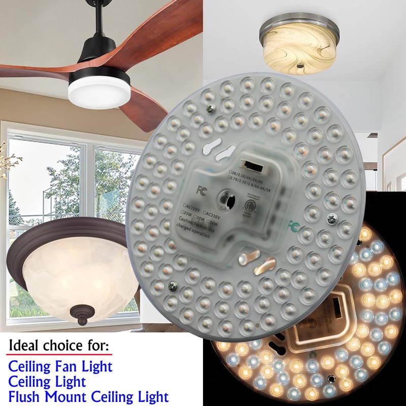 36W 5CCT Dimmable LED Ceiling Fan Flush Mount Light Engine