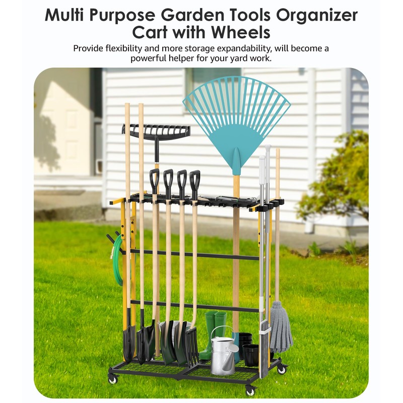 CCCEI Garage Organization with Wheels, Outdoor Gargen Yard Shed Tools