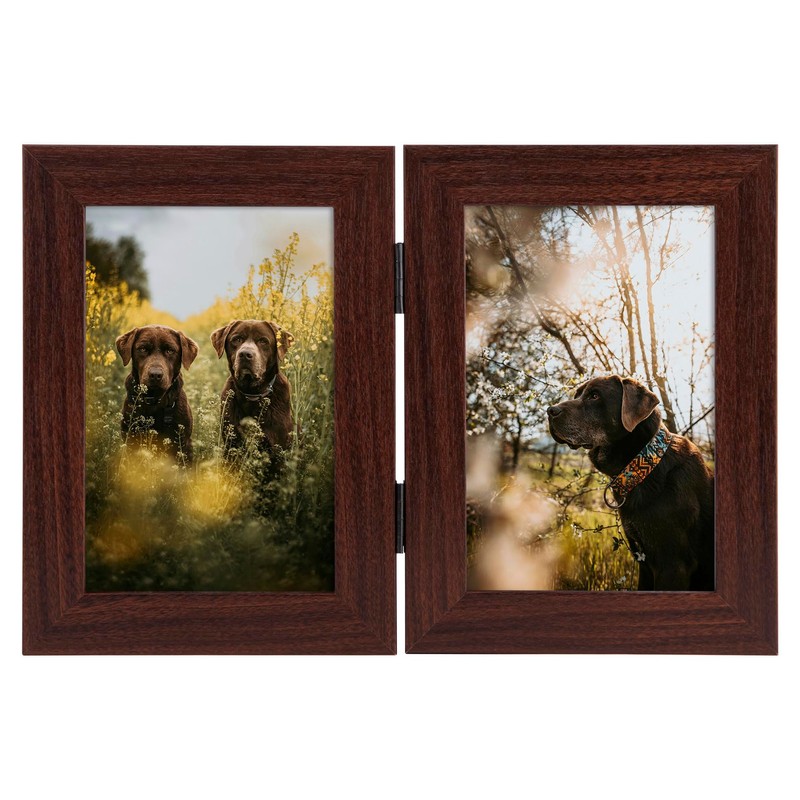 Frametory, 4x6 Double Picture Frame Hinged 2 Photos Frame Collage,