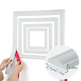 YEFANXI Peel and Stick Panels Molding Trim, Flexible Chair Rail Classic Wall Trim, Self-Adhesive Wall Paneling Strip for Home Decoration(White 10ft*1.1in)