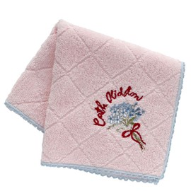 Cath Kidston 001360-0003-01 Caskidson Towel Handkerchief, Bouquet Embroidery (Pink), Women's Towel, Hand Towel, Approx. 9.8 inches (25 cm)