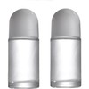 2Pcs White 50ML Glass Empty Roller Bottles with Plastic Roller