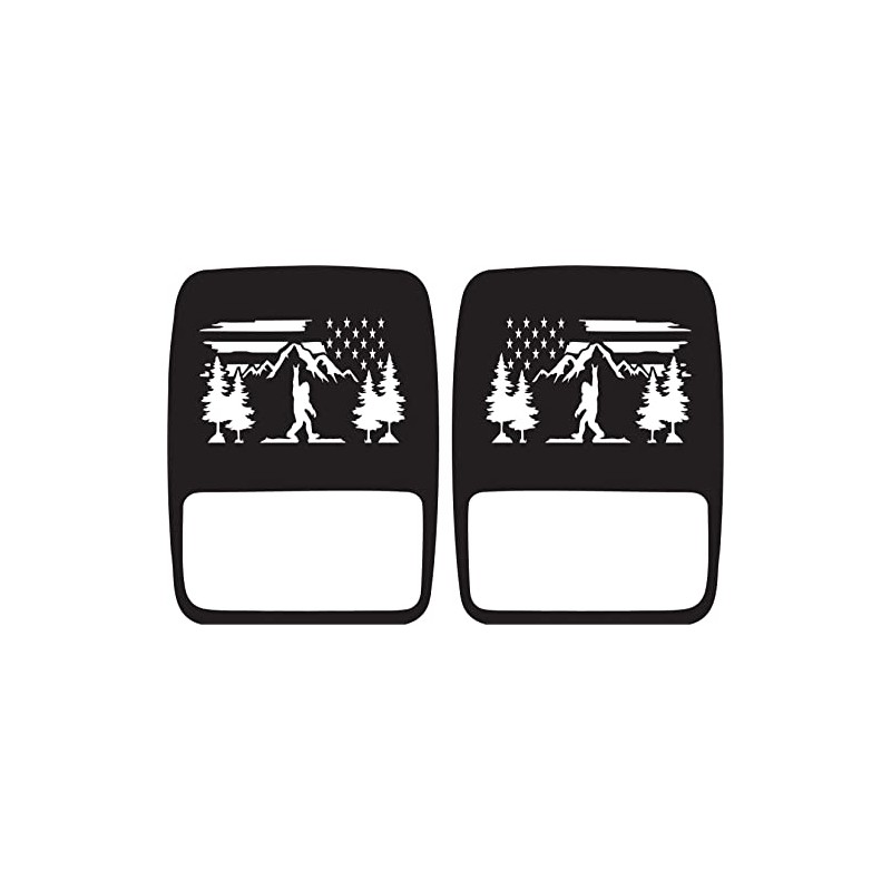 JeepTails Bigfoot Flag Mountain Tail lamp Light Covers (Non-LED) Compatible