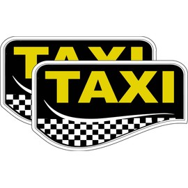 Taxi Sticker Decal Checkerboard Pattern (2 Pack) p150