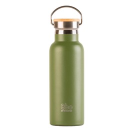 IRISANA Stainless Steel with Lid Made of Bambu Flask Thermos Flask Insulation of Vacuum Sealer, Double Layer. Keeps Temperature up to 24 H., Without Genre, Green, 500 ml
