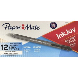 Paper Mate (48) InkJoy 100 RT Retractable Ballpoint Pen, Medium 1mm, Black Ink/Barrel