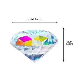 HDCRYSTALGIFTS 12pcs 30mm Crystal Diamond Fake Gems Vase Filler, AB Coating Faux Diamonds Crystals Jewels for Table Scatters Wedding Party Event Arts & Crafts Birthday Decoration Favor